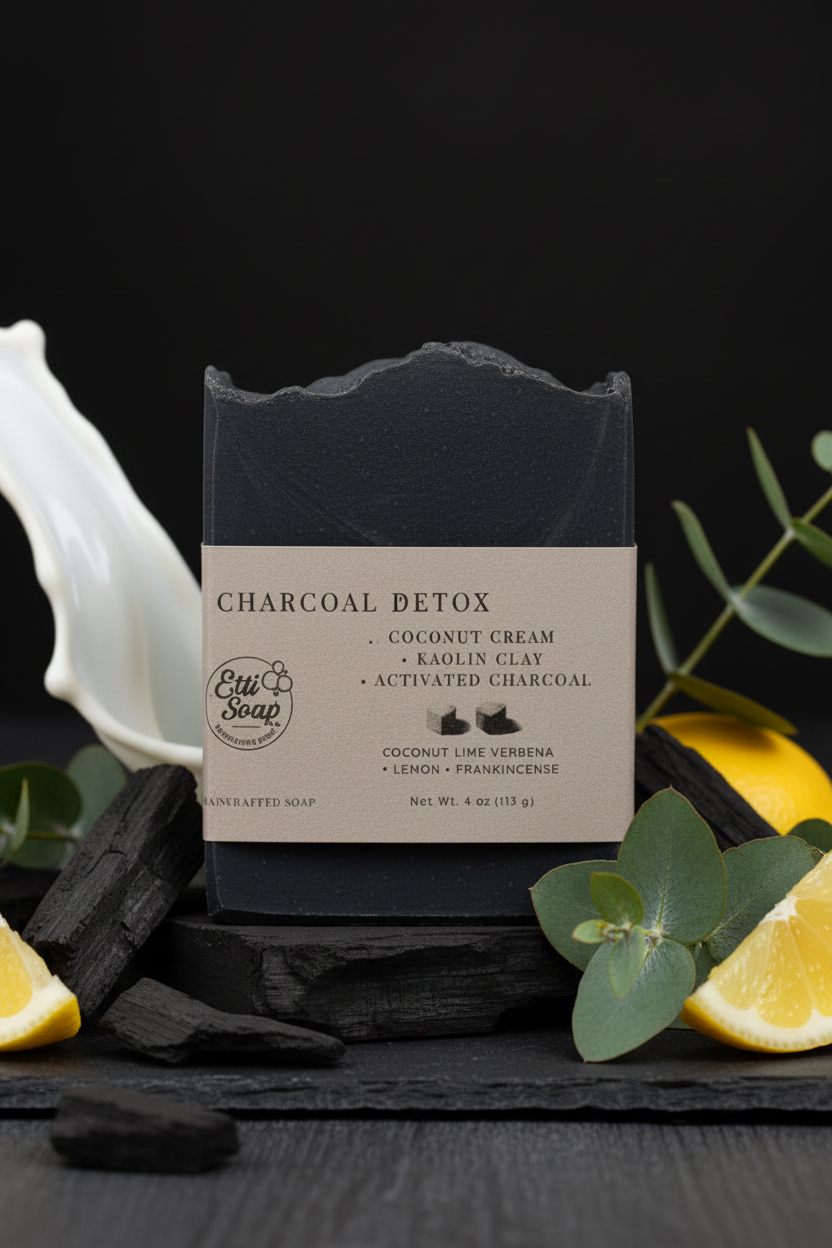 Charcoal Detox Soap | Tea Tree, Eucalyptus & Lemon Handmade Soap