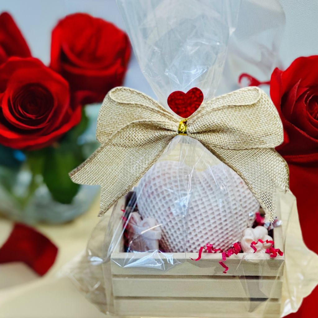 Romantic gift box with handcrafted heart soaps