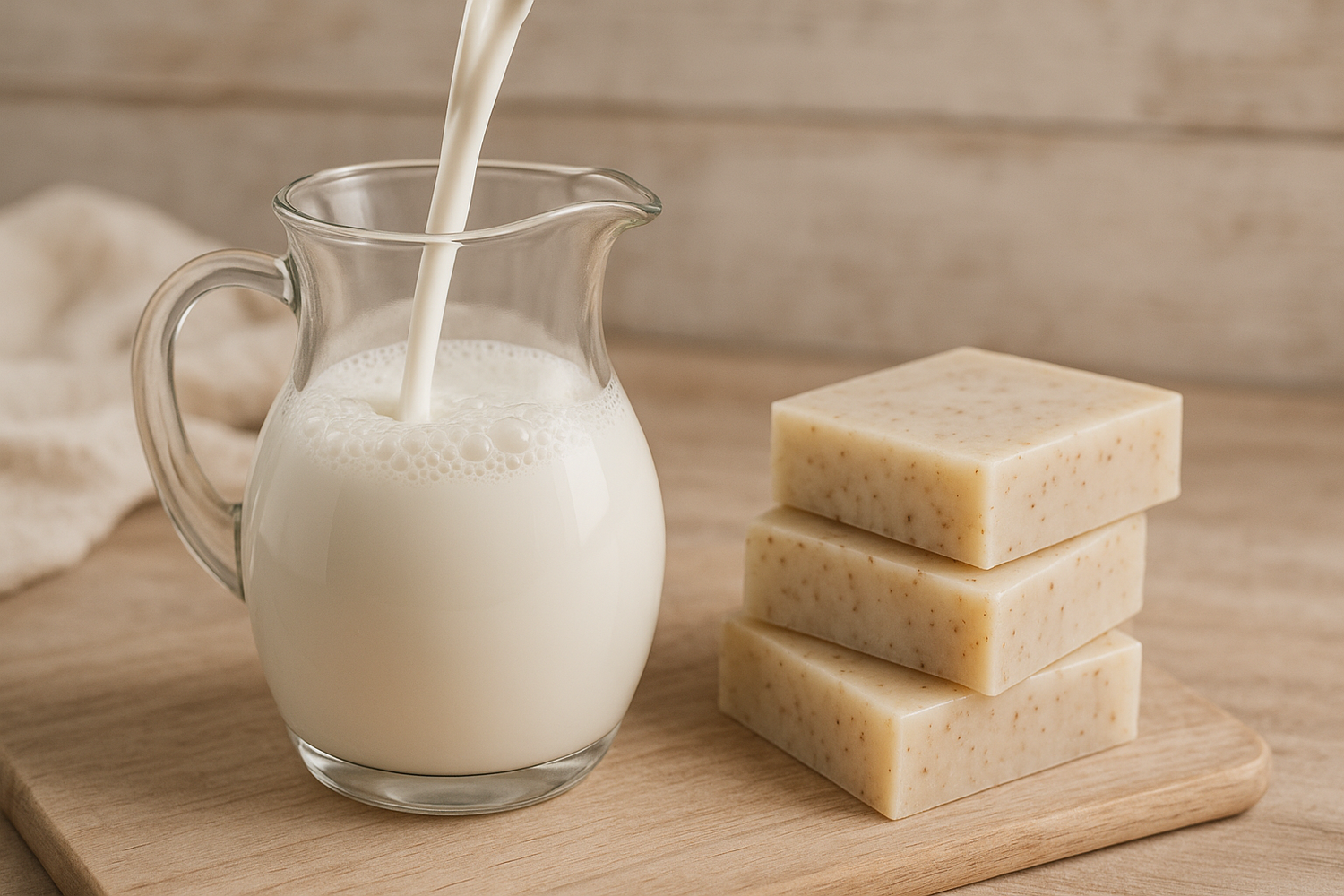 Handmade goat milk soap bars with creamy lather and natural oils