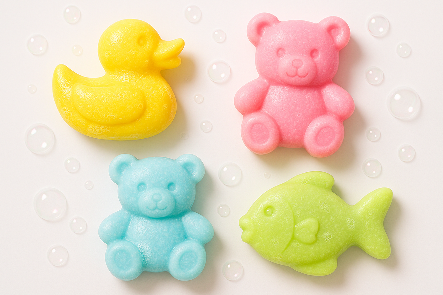 Child-friendly soap bars with fun themes and safe natural ingredients