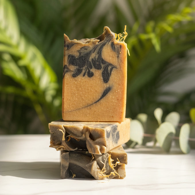 Golden Glow Soap | Turmeric Charcoal Handmade Soap Bar