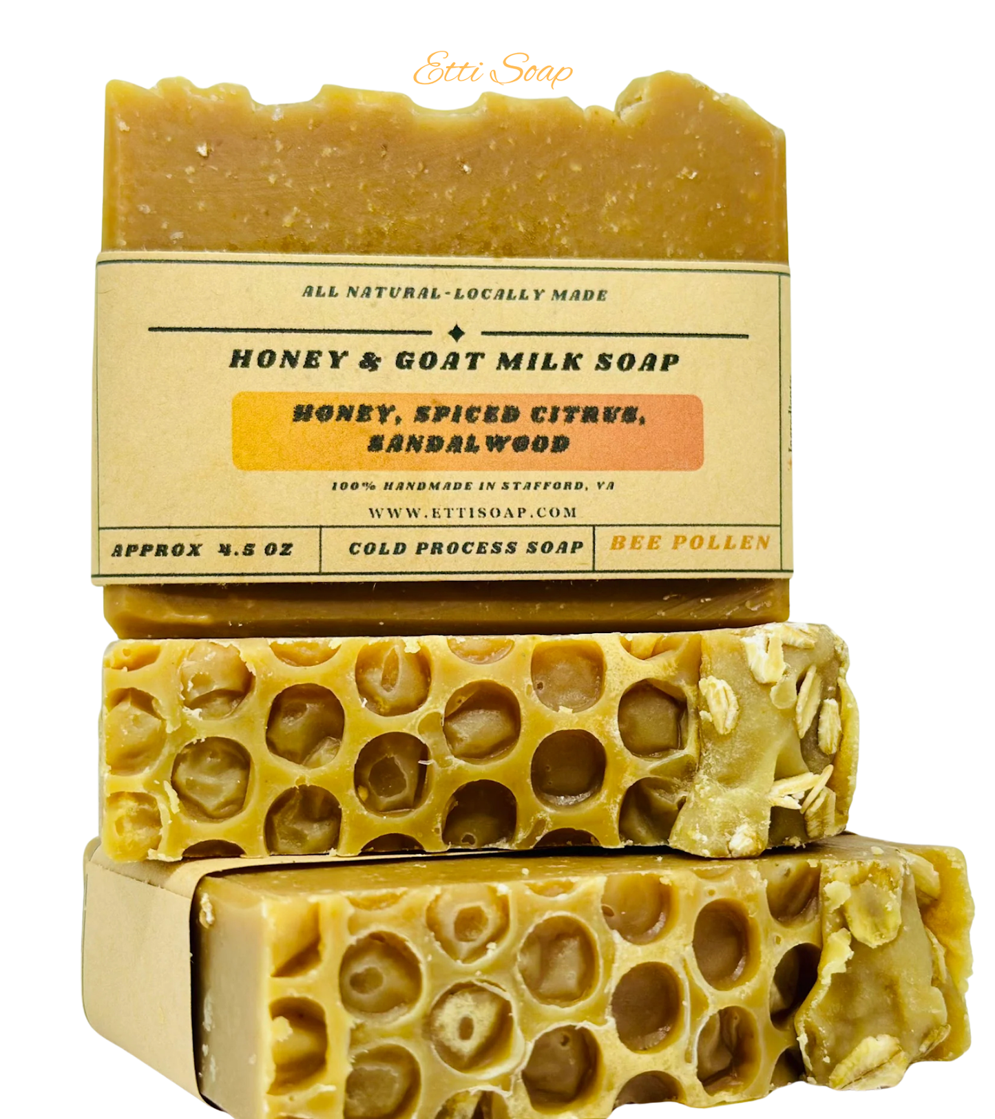 Honey & Goat Milk Soap | Bee Pollen | Naturally Nourishing Cleanse