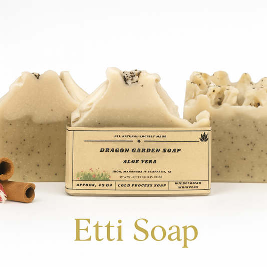 Dragon Garden Soap with Aloe Vera by Etti Soap on a white background