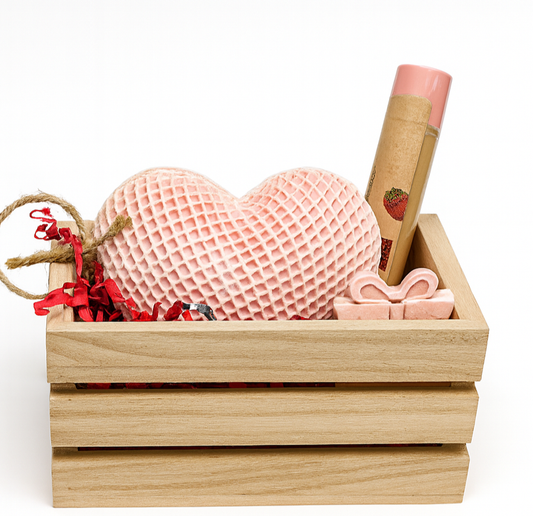 Romantic Heart Gift Set | Handmade Heart Soap & Lip Balm | Etti Soap