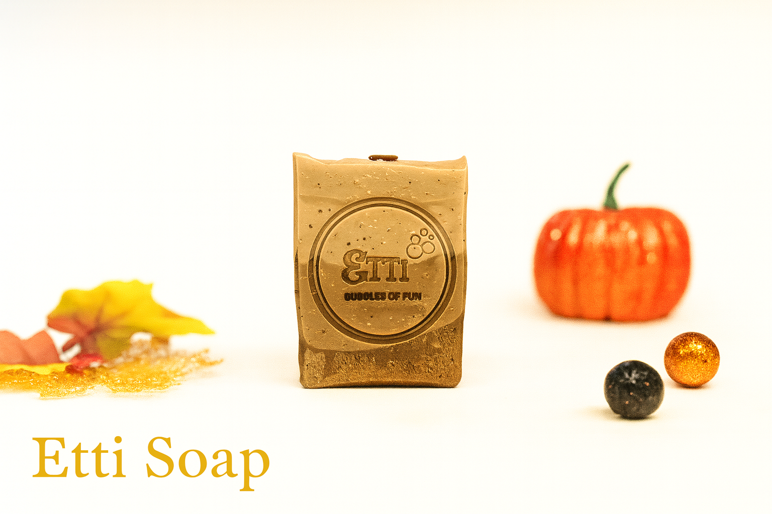 Velvet Coffee Brew Soap Bar with natural coffee grounds for gentle exfoliation, displayed on clean white background – Etti Soap artisan collection.
