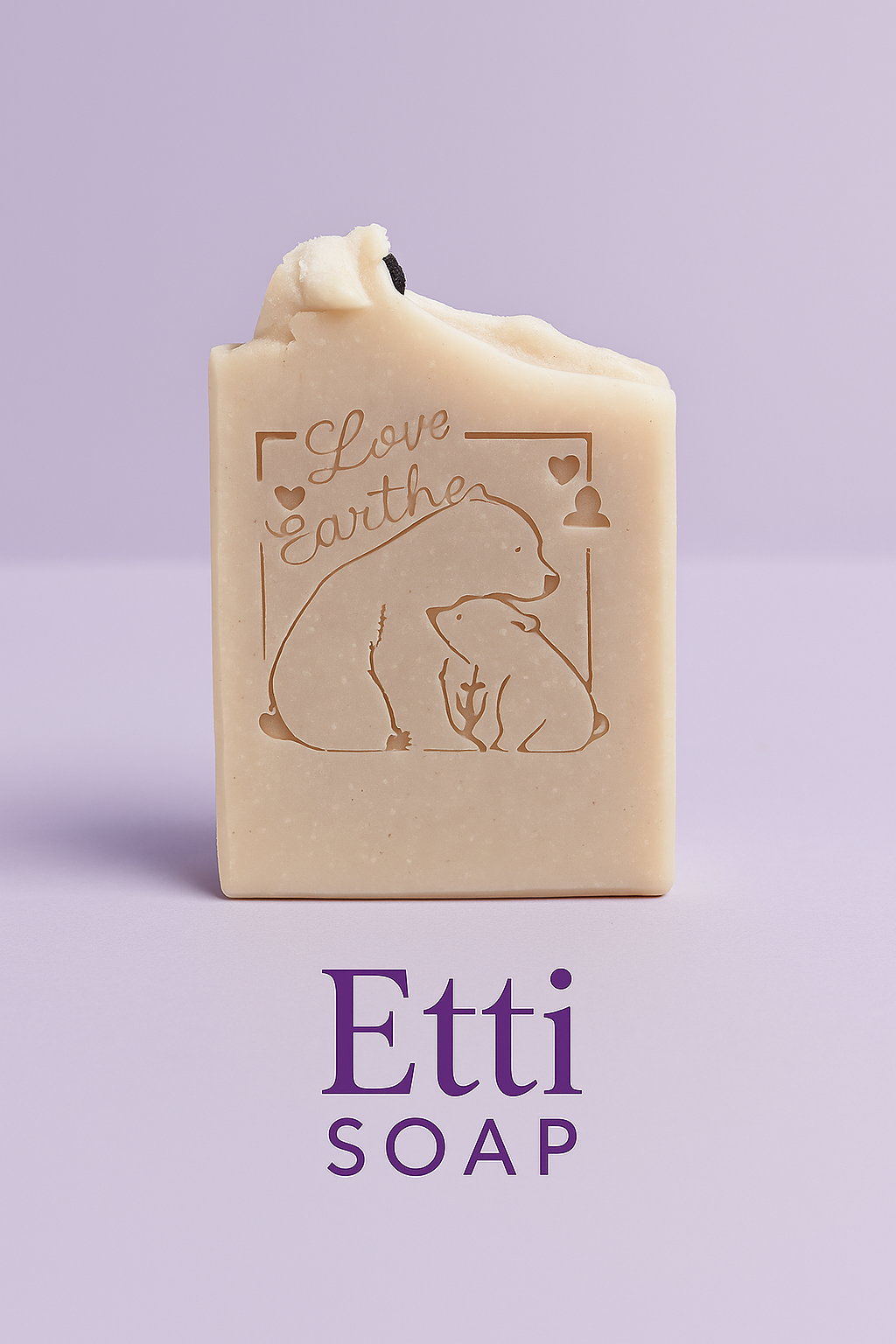 Floral artisan soap with calming rose and lavender aroma, handcrafted in small batches with shea butter and olive oil.