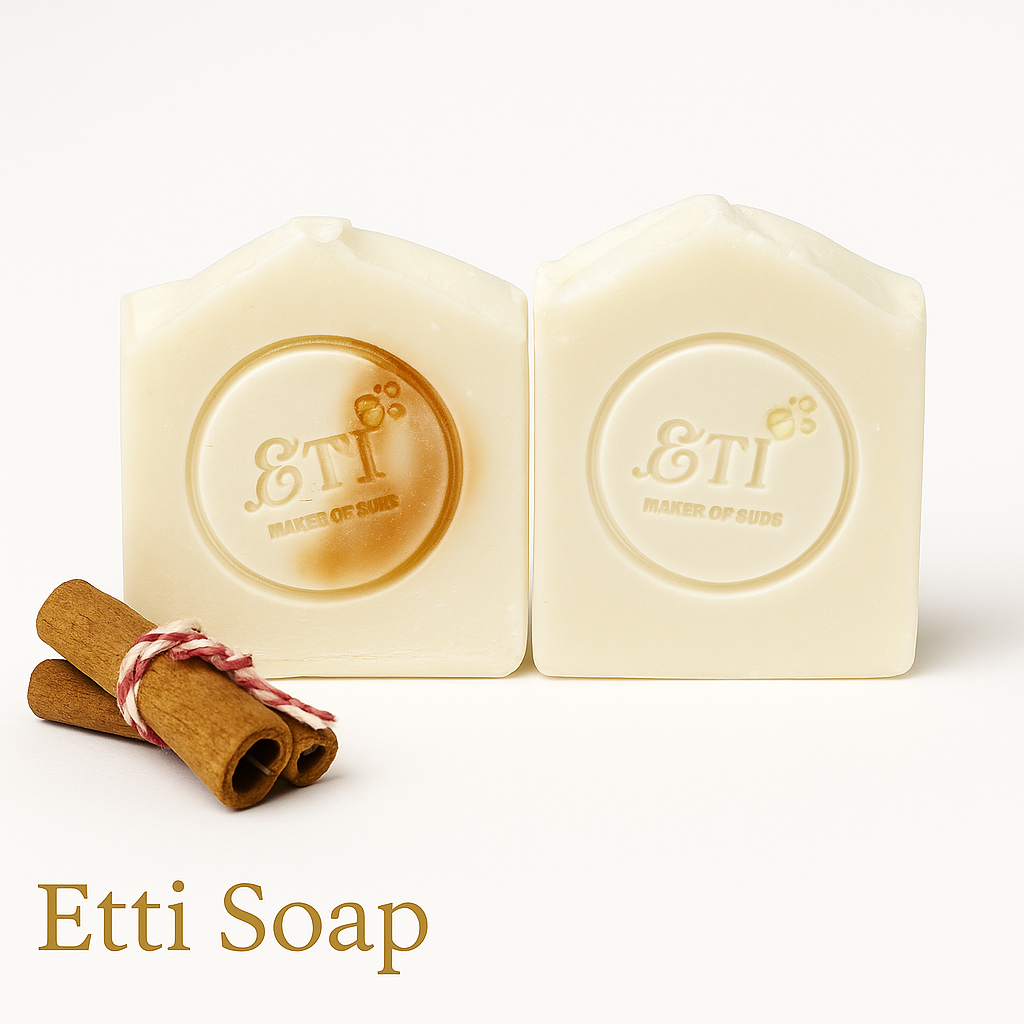 Classic olive oil Castile soap bar with creamy lather and natural golden variation, artisan-made by Etti Soap.