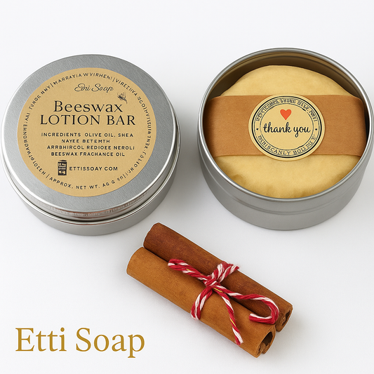 Shea Butter Beeswax Lotion Bar – Solid Natural Moisturizing Balm by Etti Soap