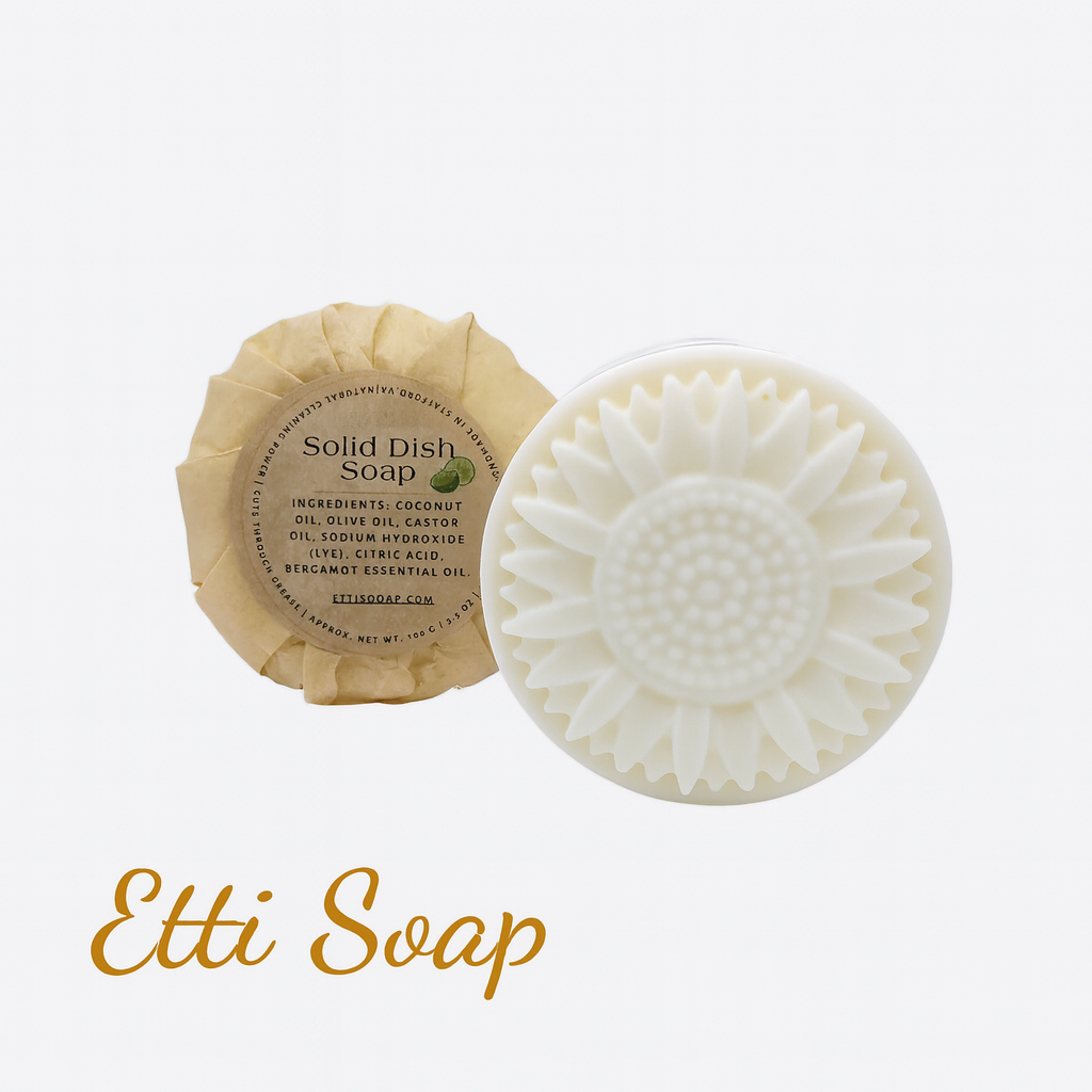 Eco-Friendly Solid Dish Soap with Bergamot Essential Oil