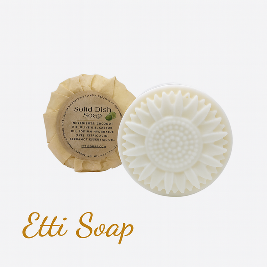 Eco-Friendly Solid Dish Soap with Bergamot Essential Oil