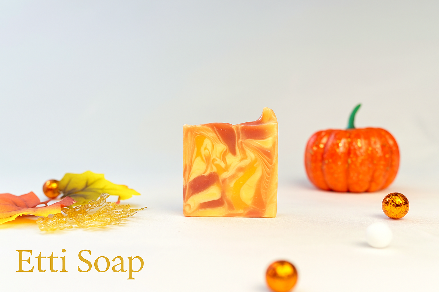 Pure Jasmine and Carrot Delight Soap handmade with jasmine and lavender essential oils, featuring a natural carrot tint by Etti Soap.