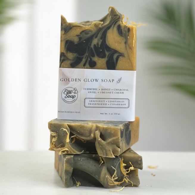 Golden Glow Soap | Turmeric Charcoal Handmade Soap Bar