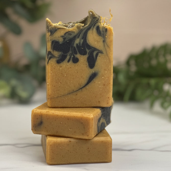 Golden Glow Soap | Turmeric Charcoal Handmade Soap Bar