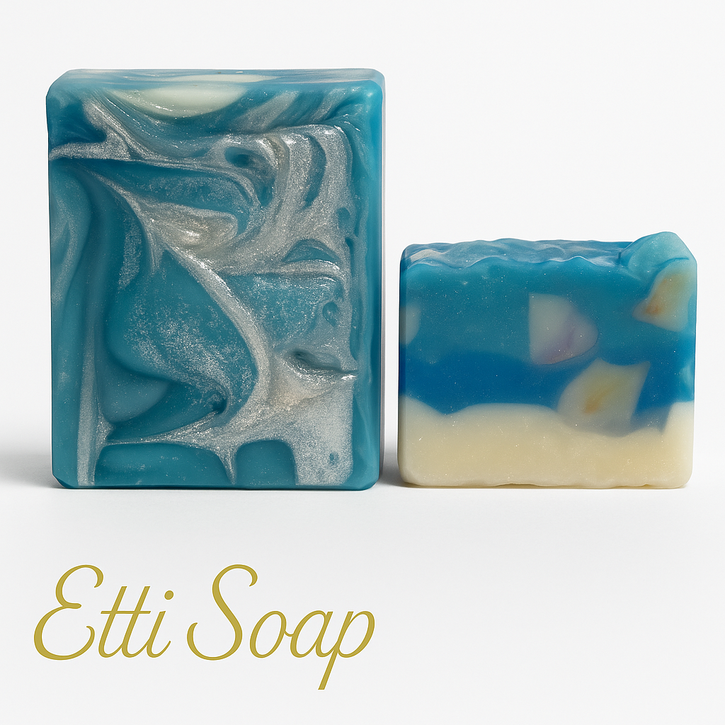Mermaid’s Whisper Coconut Milk Soap – Ocean-Inspired Artisan Bar with Blue and White Swirls