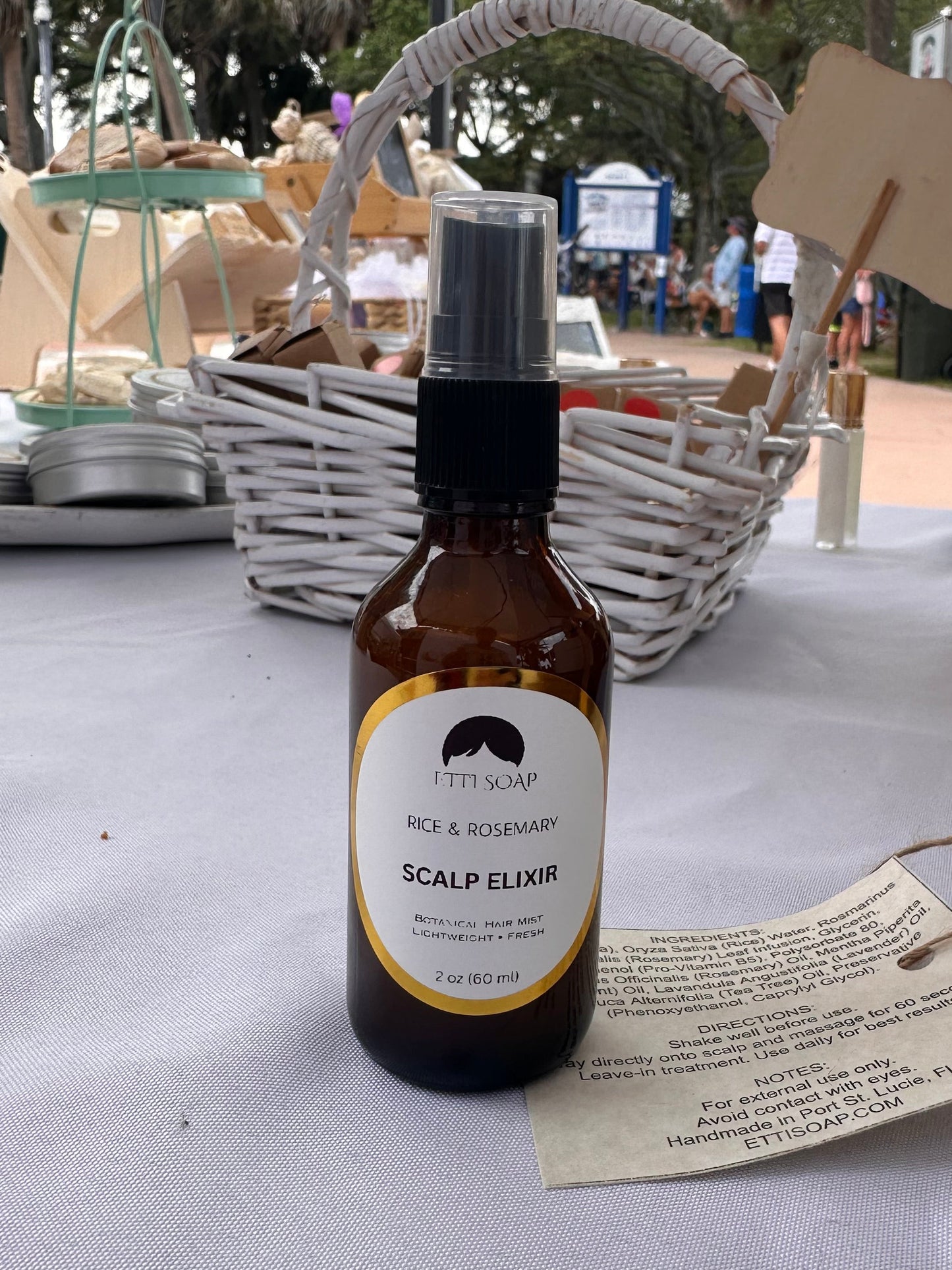 Rice & Rosemary Scalp Elixir Spray | Leave-In Hair & Scalp Care | Botanical Growth Mist 2oz