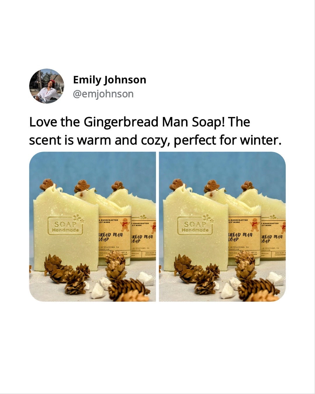 Gingerbread Man Soap | Handmade Rosemary, Cedarwood & Ginger Soap