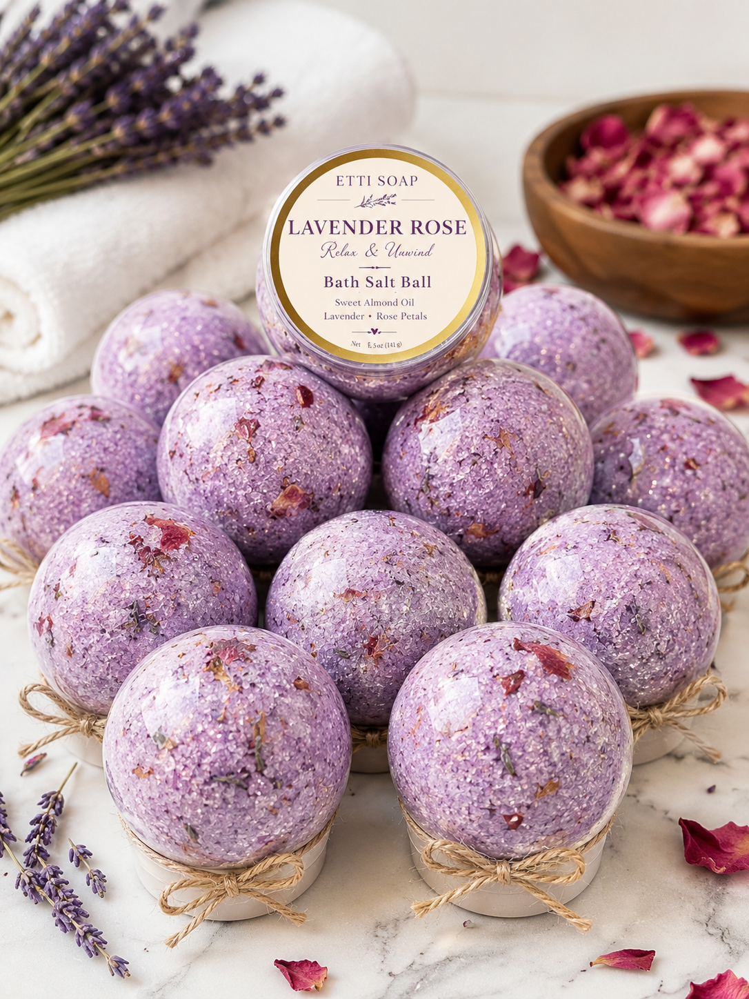 Lavender Rose Bath Salt Ball