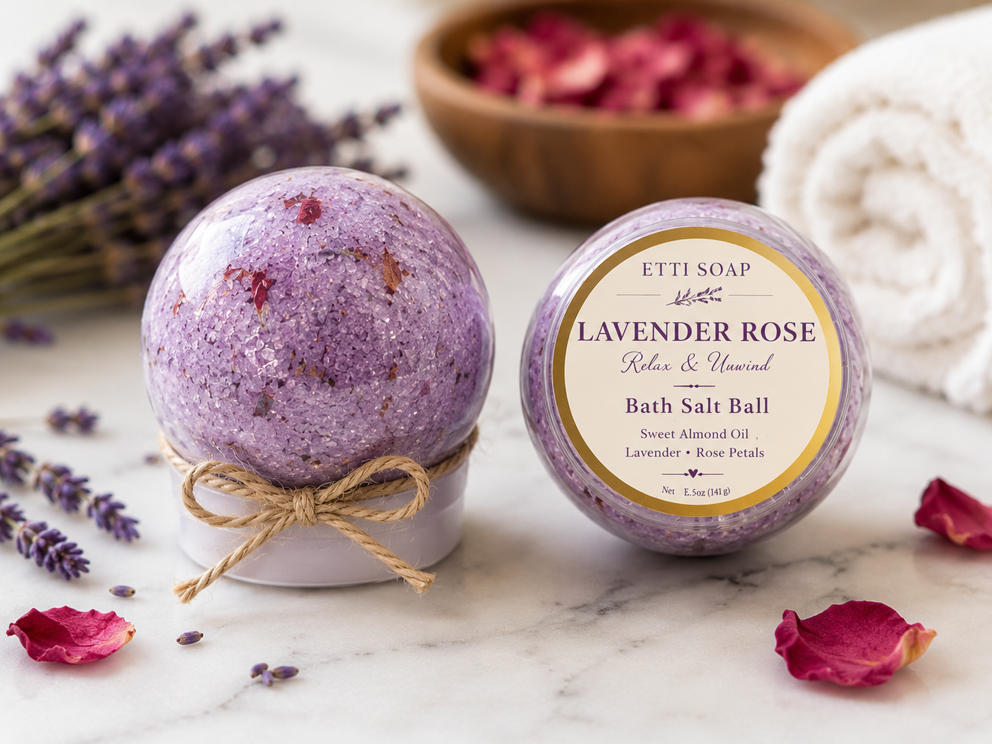 Lavender Rose Bath Salt Ball