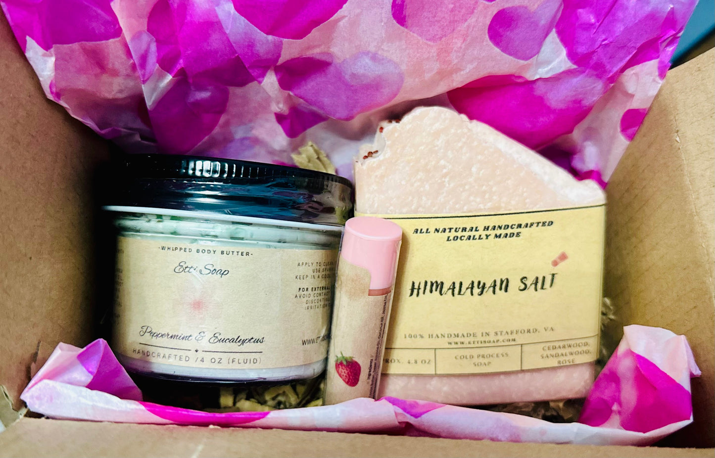 Natural Self-Care Gift Set – Himalayan Salt Soap, Body Butter & Lip Balm