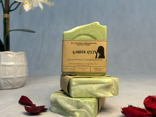 Garden Kiss Soap Bar | Handmade Cedarwood & Sandalwood Natural Soap