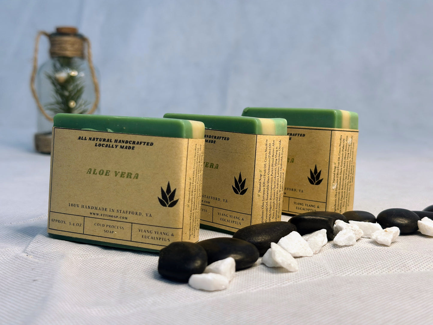 Aloe Vera Soap-Single Bar | Handmade Ylang-Ylang & Eucalyptus Natural Soap