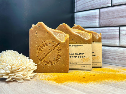 Golden Glow Turmeric Soap | Handmade Natural Soap with Lemon & Exfoliation