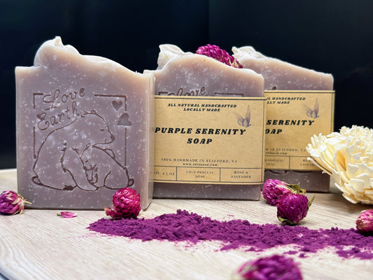 Purple Serenity Soap | Handmade Natural Rose, Lavender & Shea Butter Soap