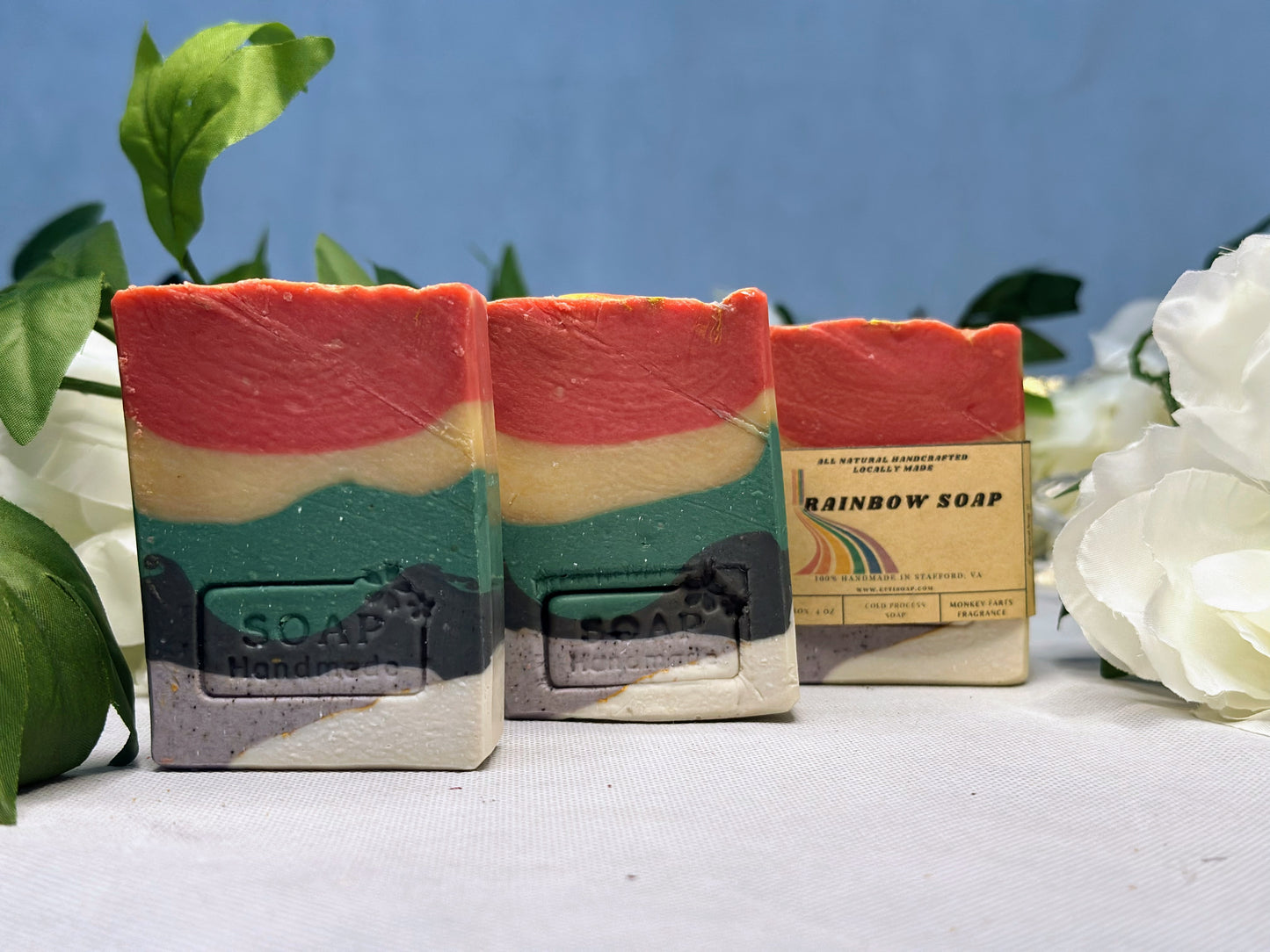 Rainbow Shea Butter Soap Bar | Handmade Natural Soap with Fruity Monkey Farts Scent