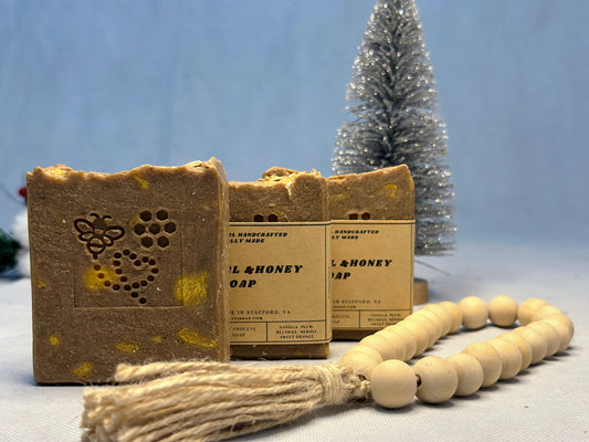 Oatmeal & Honey Soap Bar | Handmade Natural Soap with Vanilla & Orange