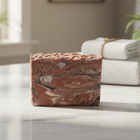 Midnight Rouge Soap | Romantic Red White Handmade Soap