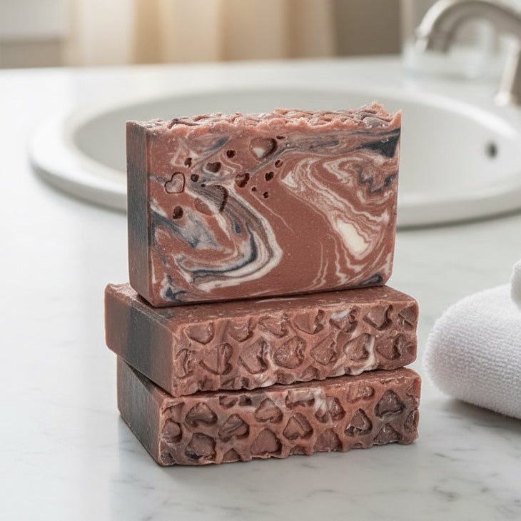 Midnight Rouge Soap | Romantic Red White Handmade Soap