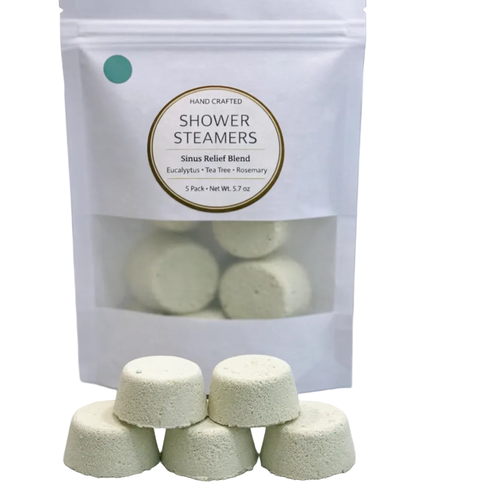 Handcrafted shower steamers 5 pack with eucalyptus tea tree rosemary essential oils
