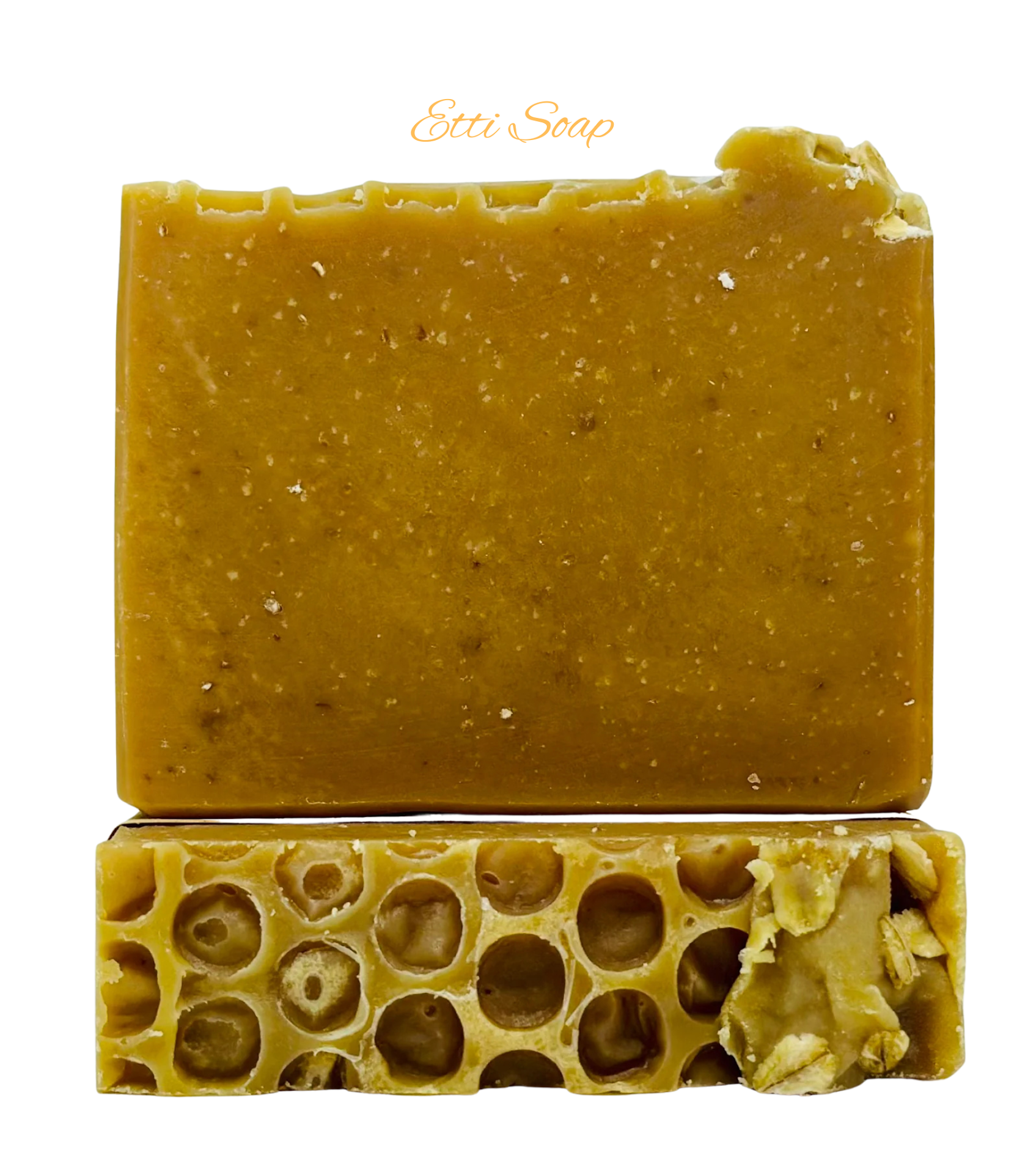 Handcrafted cold process soap bar enriched with bee pollen and kaolin clay