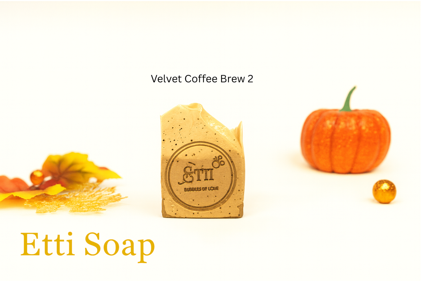 Handcrafted coffee exfoliating soap bar by Etti Soap with rich coffee aroma, sesame oil, and creamy lather.