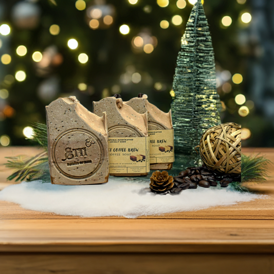 Artisan coffee soap bar with natural oils and rich aroma